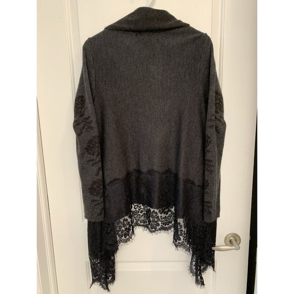 Suzy Shier Grey Cardigan Black Lace Formal Women’s Large - Picture 6 of 10